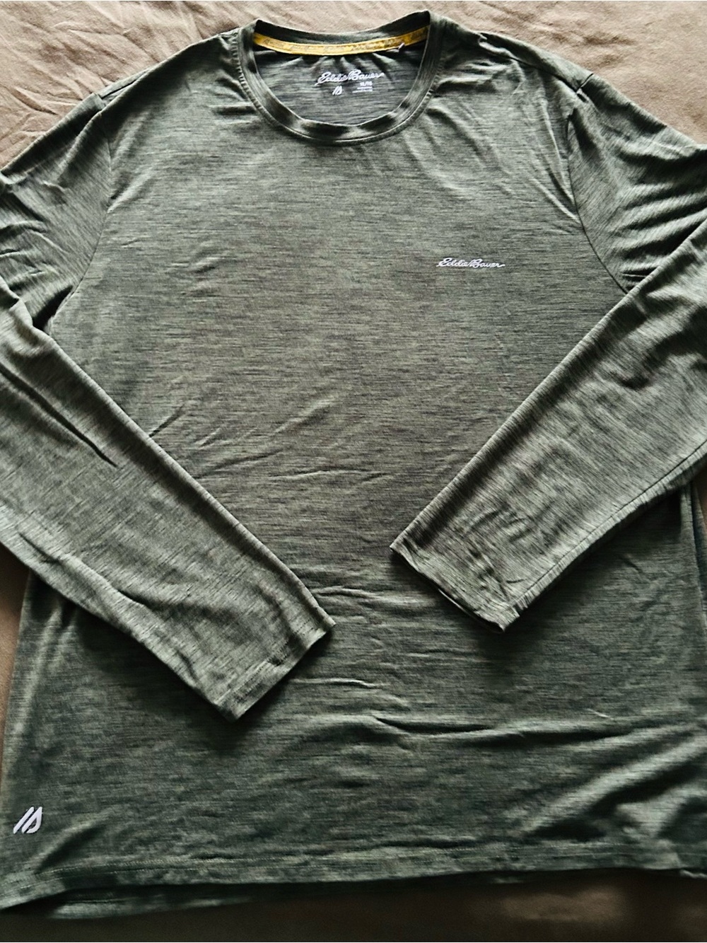 Eddie Bauer Olive Green Long Sleeve Crew Shirt